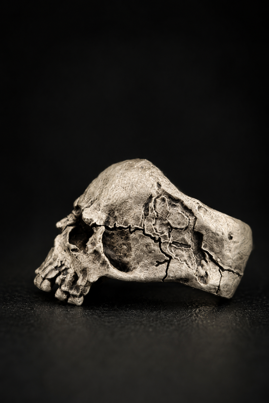 Skull ring V1 | White Bronze