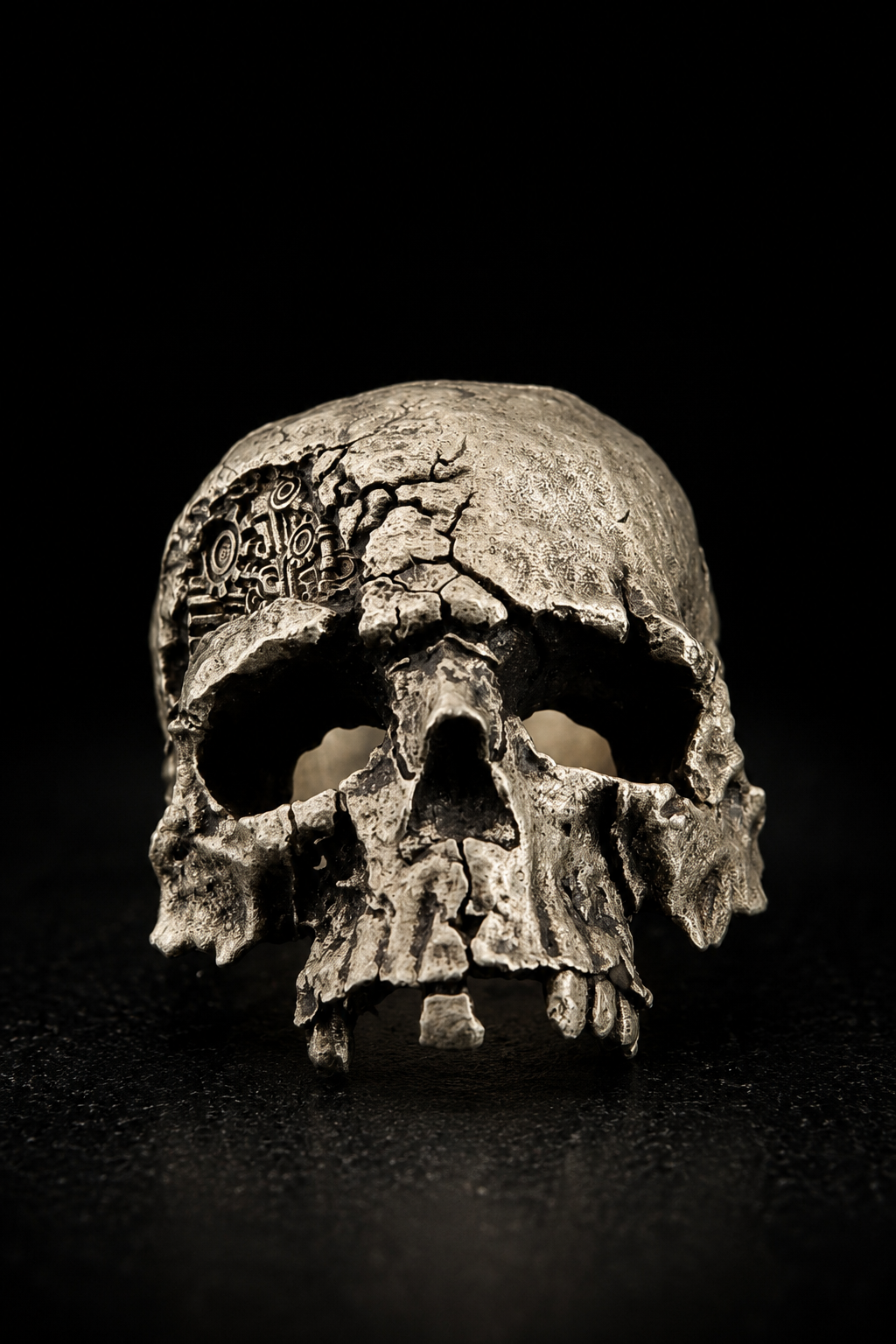 Skull ring V1 | White Bronze