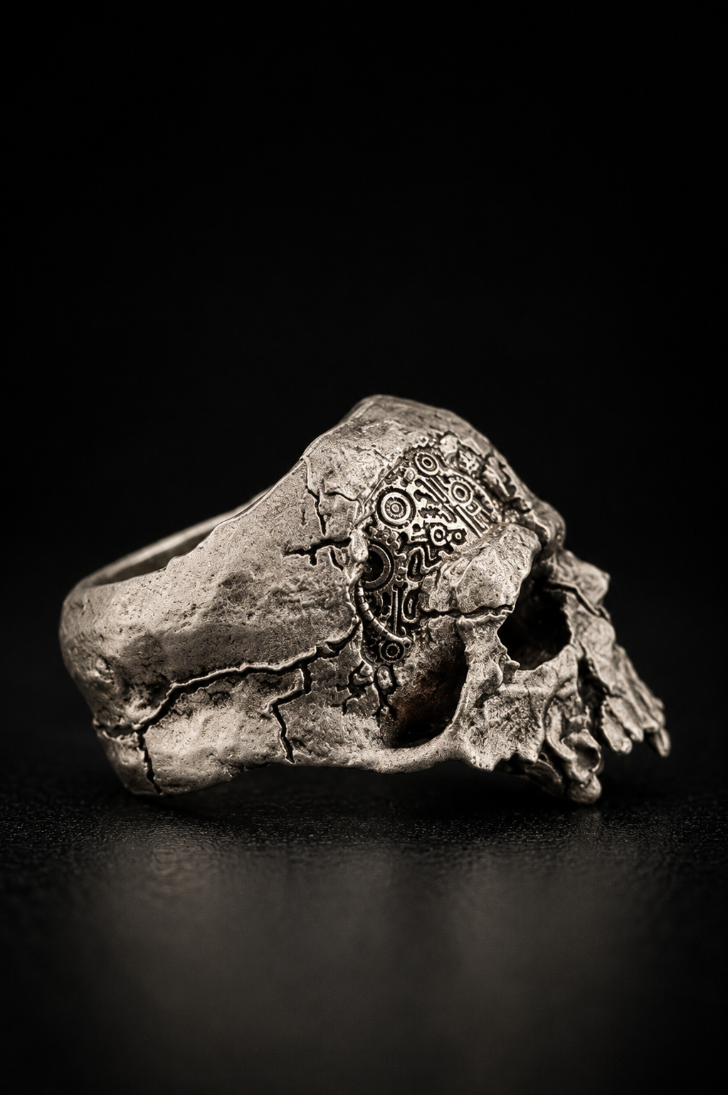 Skull ring V1 | White Bronze
