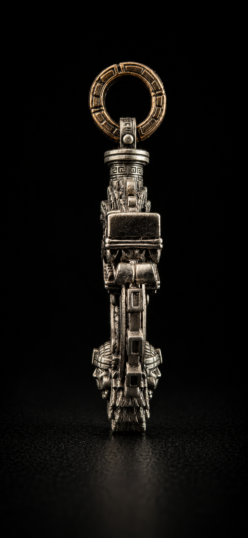 Quetzalcoatl Pendant | White Bronze & Bronze